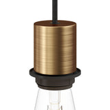 Kit de suporte para lâmpada E27 semi-roscado de metal com braçadeira de cabo oculta