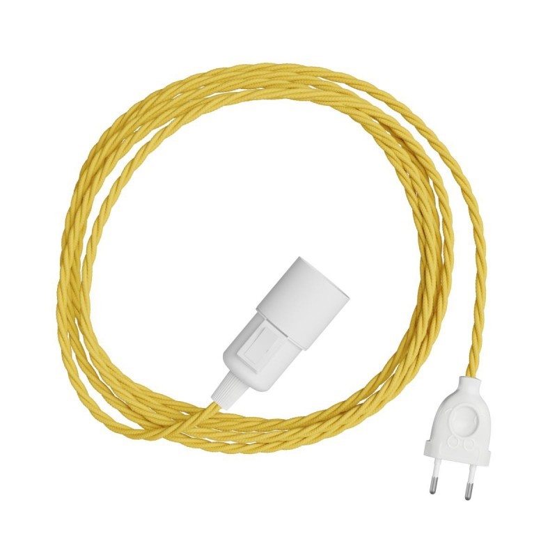 Snake Twisted Plug-in com cabo têxtil trançado colorido