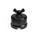 Switch/Diverter in black porcelain with butterfly nut