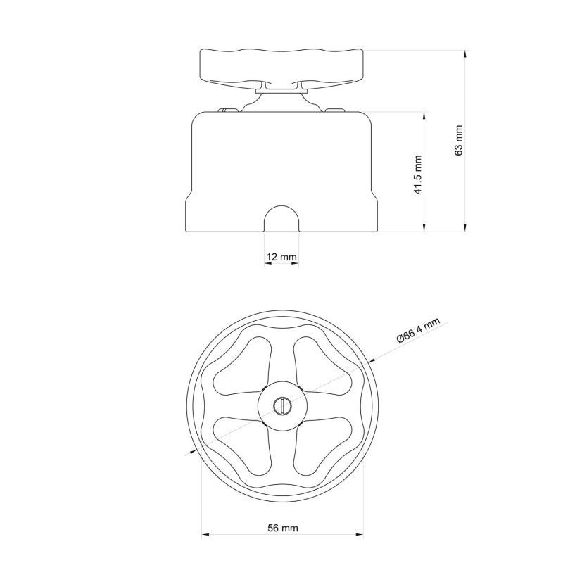 Switch/Diverter in porcelain with knob