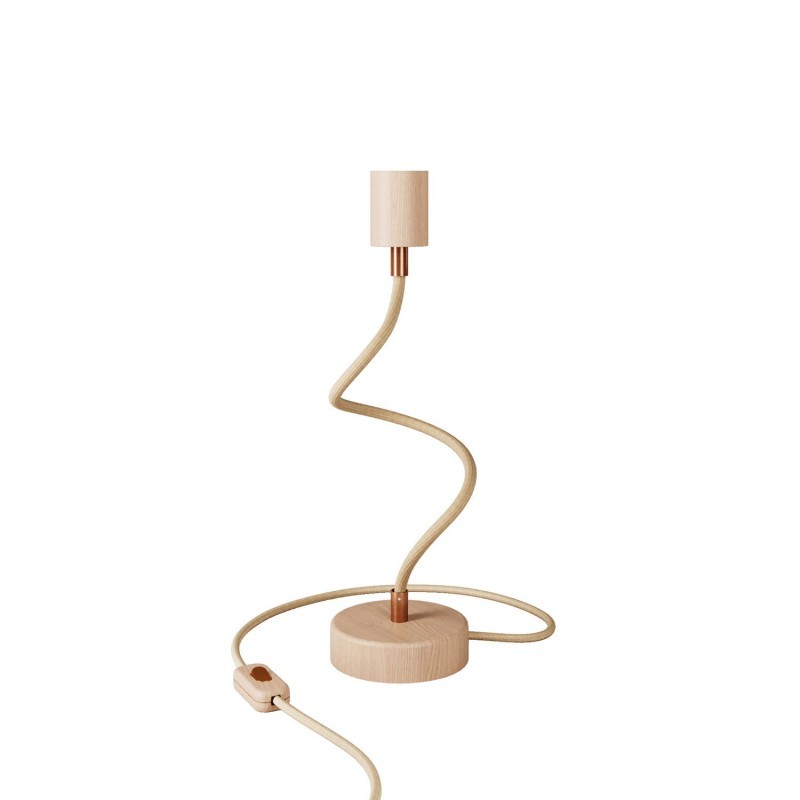 Table Flex Wood - Candeeiro de mesa ajustável em madeira com iluminação difusa
