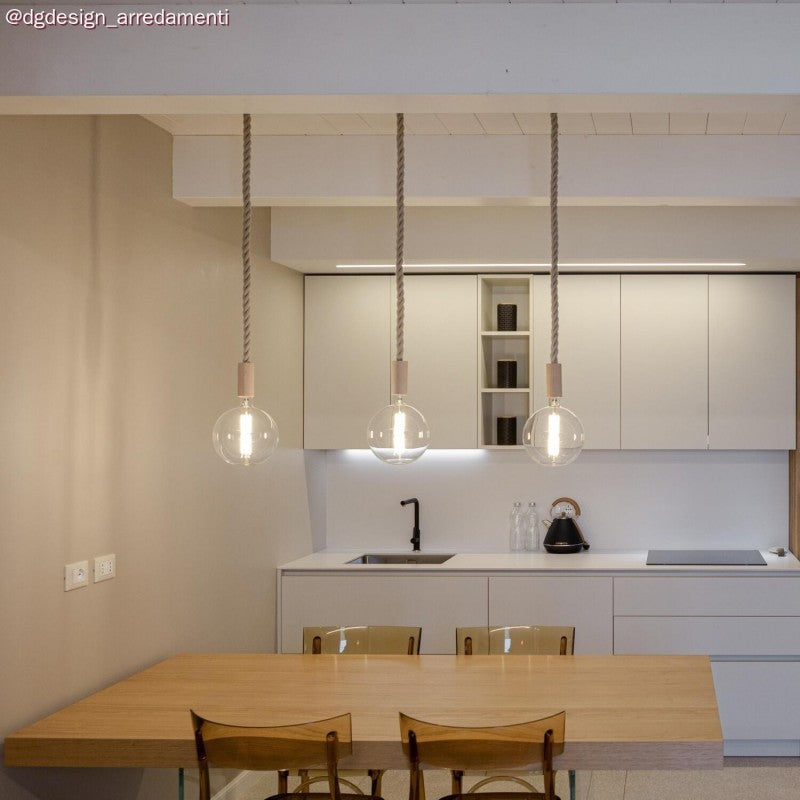 Kit de casquilho E27 em madeira para cordão 2XL